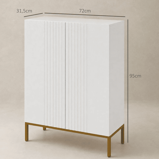 HOMCOM Sapateira de 5 Níveis com Portas de Fecho Suave, Prateleiras Ajustáveis, para 15-20 Pares, 72x31,5x95 cm, Branco HOMCOM Sapateira de 5 Níveis com Portas de Fecho Suave, Prateleiras Ajustáveis, para 15-20 Pares, 72x31,5x95 cm, Branco