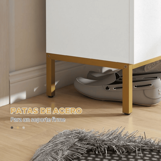 HOMCOM Sapateira de 5 Níveis com Portas de Fecho Suave, Prateleiras Ajustáveis, para 15-20 Pares, 72x31,5x95 cm, Branco HOMCOM Sapateira de 5 Níveis com Portas de Fecho Suave, Prateleiras Ajustáveis, para 15-20 Pares, 72x31,5x95 cm, Branco