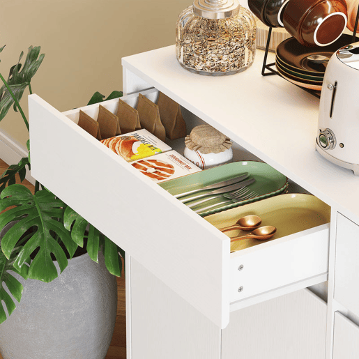 HOMCOM Armário de Cozinha com Luz LED RGB, Móvel com Bancada para Micro-ondas, 6 Portas, 2 Gavetas, Prateleiras Ajustáveis e Comando à Distância, 100x38x180 cm, Branco