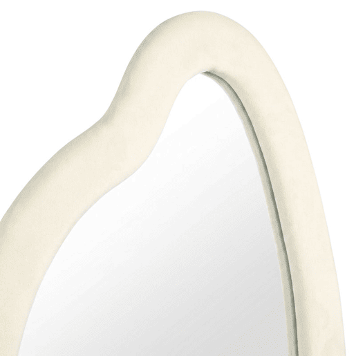 HOMCOM Espelho de Corpo Inteiro 160x60 cm, de Pé ou Parede, Moldura Arqueada Aveludada, Creme HOMCOM Espelho de Corpo Inteiro 160x60 cm, de Pé ou Parede, Moldura Arqueada Aveludada, Creme