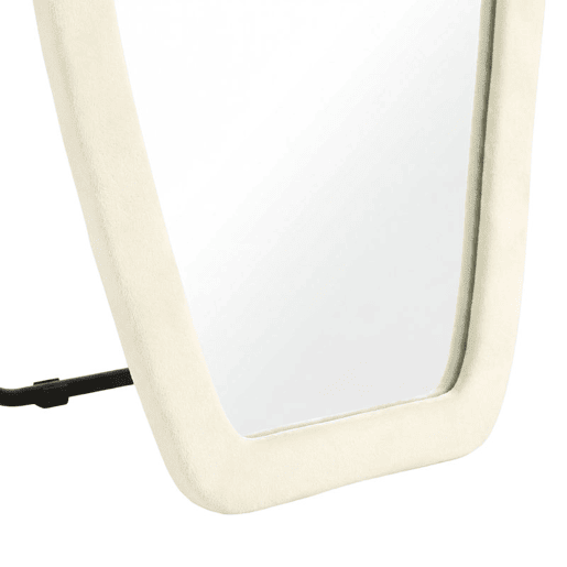 HOMCOM Espelho de Corpo Inteiro 160x60 cm, de Pé ou Parede, Moldura Arqueada Aveludada, Creme HOMCOM Espelho de Corpo Inteiro 160x60 cm, de Pé ou Parede, Moldura Arqueada Aveludada, Creme