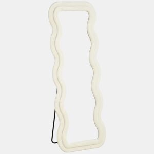 HOMCOM Espelho de Corpo Inteiro 160x60 cm, Espelho de Pé com Moldura Ondulada Aveludada, de Pé, Apoiado ou de Parede, para Quarto, Sala de Estar e Quarto de Vestir
