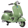 AIYAPLAY Mota Elétrica Infantil Vespa 6 V com Licença Oficial, Arranque Suave, Rodinhas Desmontáveis, Luz, Música, Buzina e USB, Verde