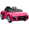 AIYAPLAY Carro Elétrico para Crianças Audi R8 Spyder 12 V com Comando 2,4 GHz, 2 Motores, Arranque Suave, Suspensão Traseira, Música, Buzina, USB e Faróis LED, Rosa