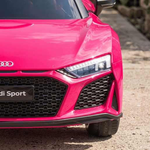 AIYAPLAY Carro Elétrico para Crianças Audi R8 Spyder 12 V com Comando 2,4 GHz, 2 Motores, Arranque Suave, Suspensão Traseira, Música, Buzina, USB e Faróis LED, Rosa