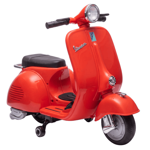 AIYAPLAY Mota Elétrica Infantil VESPA 6V com Rodas de Apoio, Luz, Música e USB - Vermelho AIYAPLAY Mota Elétrica Infantil VESPA 6V com Rodas de Apoio, Luz, Música e USB - Vermelho