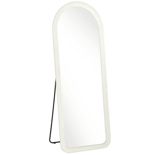 HOMCOM Espelho de Corpo Inteiro 160x60 cm, de Pé ou de Parede, Moldura em Arco Aveludada, para Quarto e Quarto de Vestir HOMCOM Espelho de Corpo Inteiro 160x60 cm, de Pé ou de Parede, Moldura em Arco Aveludada, para Quarto e Quarto de Vestir