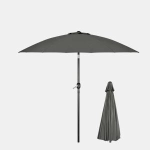 Guarda-sol de jardim 167 x 273 x 261 cm - Tamanho grande com inclinação ajustável para terraço e piscina - Cinzento escuro