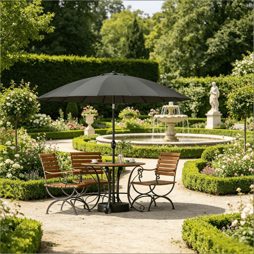 Guarda-sol de jardim 167 x 273 x 261 cm - Tamanho grande com inclinação ajustável para terraço e piscina - Cinzento escuro Guarda-sol de jardim 167 x 273 x 261 cm - Tamanho grande com inclinação ajustável para terraço e piscina - Cinzento escuro