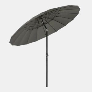 Guarda-sol de jardim 156,5 x 257 x 242 cm - tamanho grande com inclinação ajustável para terraço e piscina - cinzento escuro