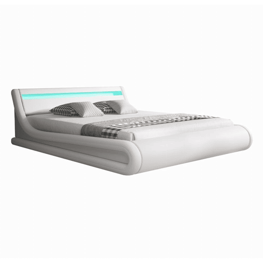 Cama Quarto de dormir Branco 214x157x65 LED Parisina Muebles Bonitos Cama Quarto de dormir Branco 214x157x65 LED Parisina Muebles Bonitos
