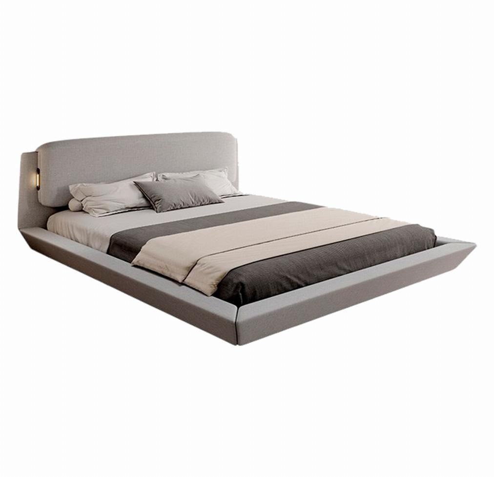 Cama de matrimonio dormitorio gris 209x178x79 led diana muebles bonitos