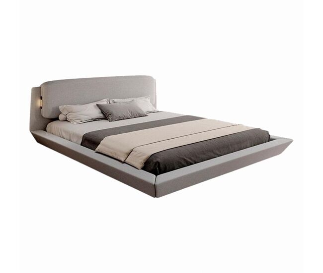 Cama de matrimonio dormitorio gris 209x178x79 led diana muebles bonitos
