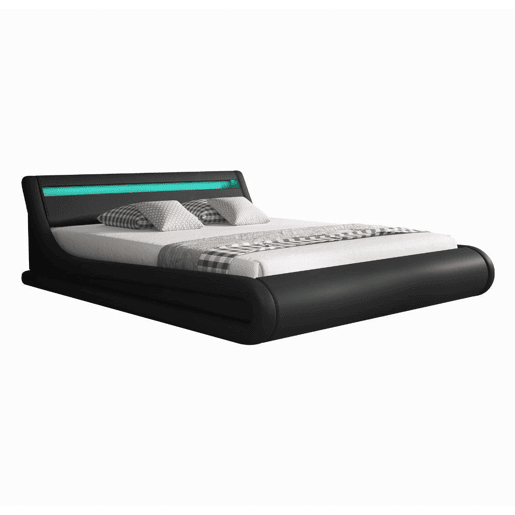 Cama Quarto de dormir Preto 214x167x65 LED Parisina Muebles Bonitos Cama Quarto de dormir Preto 214x167x65 LED Parisina Muebles Bonitos