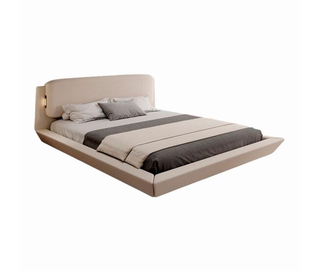 Cama de matrimonio dormitorio beige 209x178x79 led diana muebles bonitos