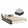 Cama com estrado e Colchão Quarto de dormir BrancoPreto 214x157x65 LED Parisina Muebles Bonitos