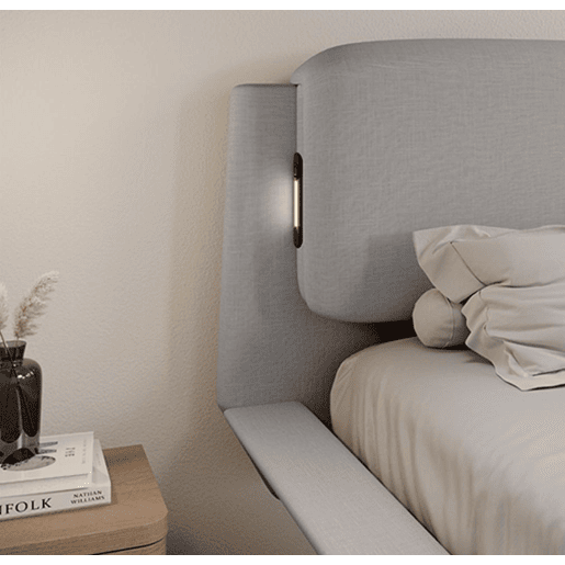 Cama com estrado Quarto de dormir Cinzento 209x178x79 LED Diana Muebles Bonitos
