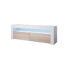 Móvel TV Sala de estar e jantar BrancoSonoma 140x35x50,5 LED Aker Muebles Bonitos