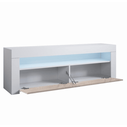 Móvel TV Sala de estar e jantar BrancoSonoma 140x35x50,5 LED Aker Muebles Bonitos Móvel TV Sala de estar e jantar BrancoSonoma 140x35x50,5 LED Aker Muebles Bonitos