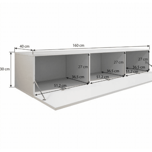 Móvel de sala Sala de estar e jantar Preto 160x40x166 2 portas LED Luke 6 Muebles Bonitos