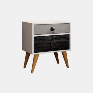 Mesa de cabeceira Quarto de dormir Multicolorido 45x29,5x52,5 2 gavetas Leticia Muebles Bonitos