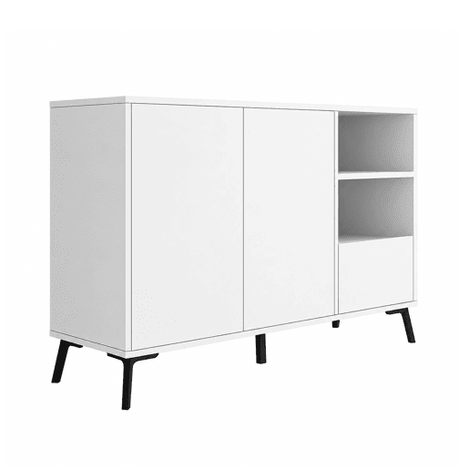 Aparador Sala de estar e jantar Branco 110x35x73,5 2 portas 1 gaveta Iris Muebles Bonitos Aparador Sala de estar e jantar Branco 110x35x73,5 2 portas 1 gaveta Iris Muebles Bonitos