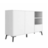 Aparador Sala de estar e jantar Branco 110x35x73,5 2 portas 1 gaveta Iris Muebles Bonitos