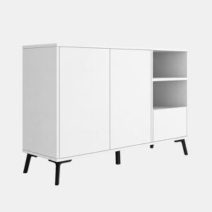 Aparador Sala de estar e jantar Branco 110x35x73,5 2 portas 1 gaveta Iris Muebles Bonitos