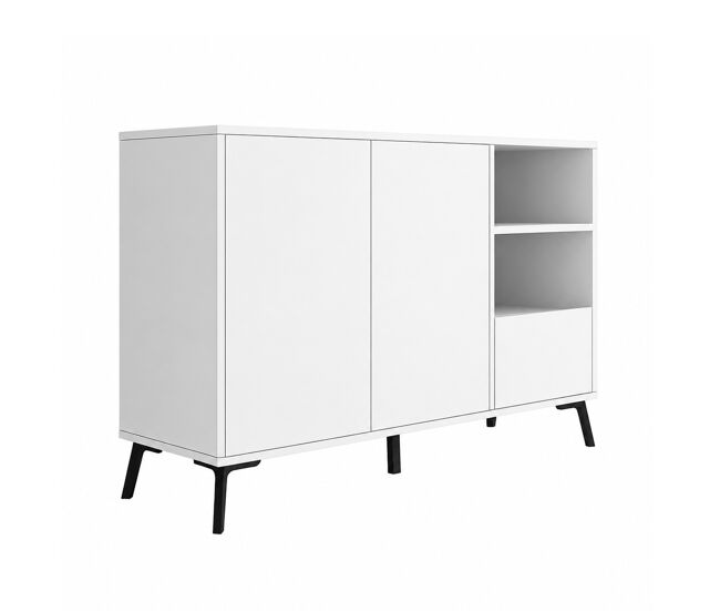 Aparador salón comedor blanco 110x35x73,5 2 puertas 1 cajón iris muebles bonitos