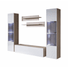 Móvel de sala Sala de estar e jantar SonomaBranco 260x40x165 3 portas LED Luke 9 Muebles Bonitos