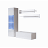 Móvel de sala Sala de estar e jantar Branco 260x40x165 3 portas LED Luke 9 Muebles Bonitos