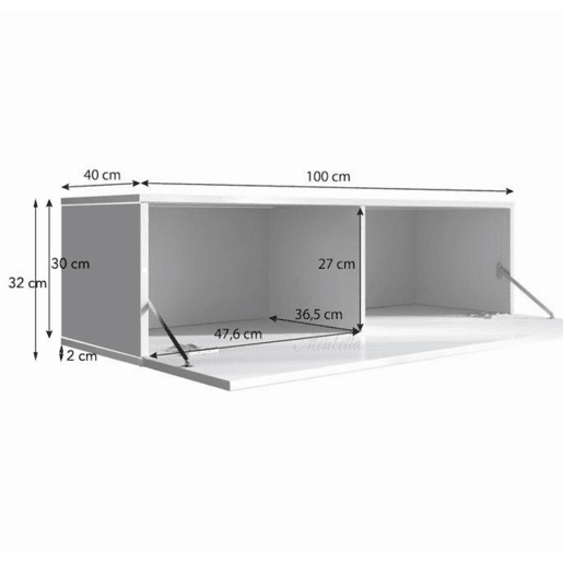 Móvel de sala Sala de estar e jantar Preto 150x40x165 2 portas LED Luke 2 Muebles Bonitos