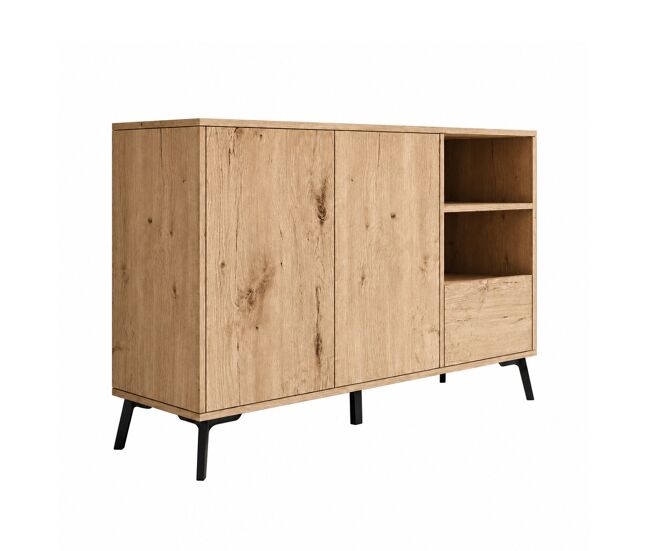Aparador salón comedor roble 110x35x73,5 2 puertas 1 cajón iris muebles bonitos