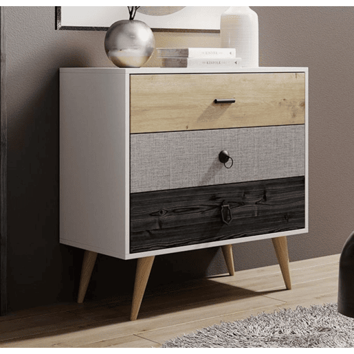 Cómoda Quarto de dormir Multicolorido 80x39,5x78,8 3 gavetas Leticia Muebles Bonitos Cómoda Quarto de dormir Multicolorido 80x39,5x78,8 3 gavetas Leticia Muebles Bonitos