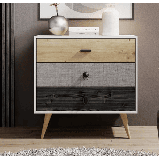 Cómoda Quarto de dormir Multicolorido 80x39,5x78,8 3 gavetas Leticia Muebles Bonitos Cómoda Quarto de dormir Multicolorido 80x39,5x78,8 3 gavetas Leticia Muebles Bonitos