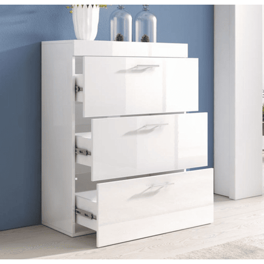 Cómoda Quarto de dormir Branco 75x36x99 3 gavetas Dalia Muebles Bonitos Cómoda Quarto de dormir Branco 75x36x99 3 gavetas Dalia Muebles Bonitos