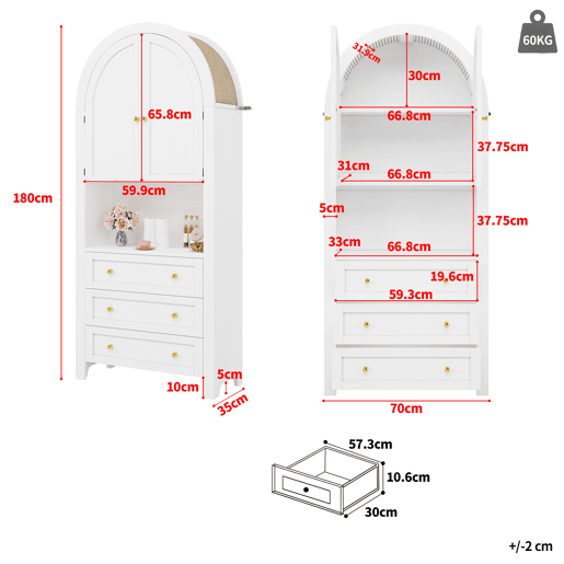 Armário de cozinha de mdf com 2 portas e 3 gavetas,branco Armário de cozinha de mdf com 2 portas e 3 gavetas,branco