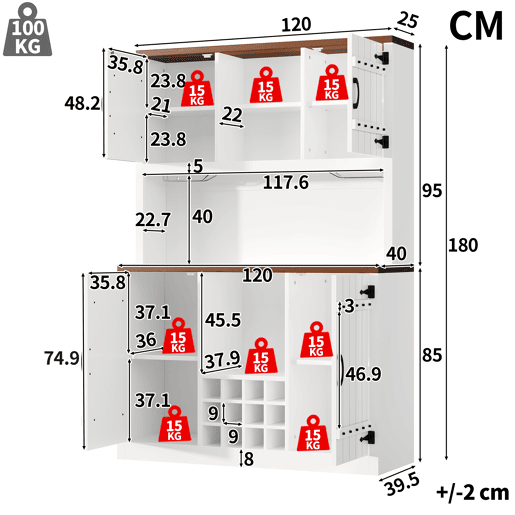 Armário de cozinha de mdf com 4 portas e luz led,branco Armário de cozinha de mdf com 4 portas e luz led,branco