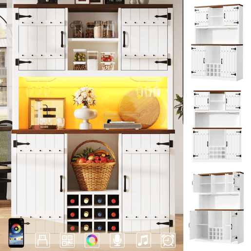 Armário de cozinha de mdf com 4 portas e luz led,branco Armário de cozinha de mdf com 4 portas e luz led,branco