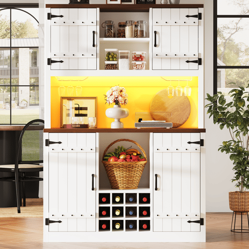 Armário de cozinha de mdf com 4 portas e luz led,branco Armário de cozinha de mdf com 4 portas e luz led,branco