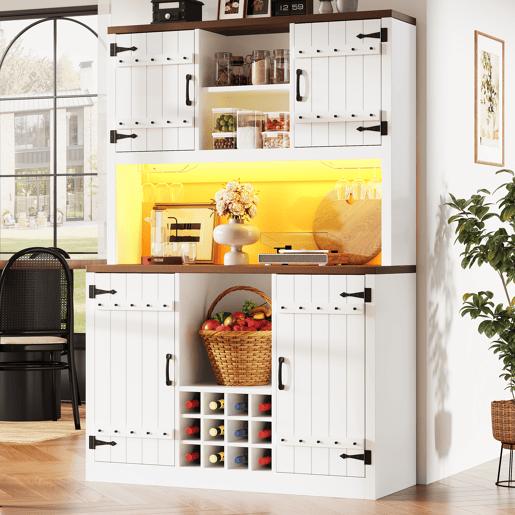 Armário de cozinha de mdf com 4 portas e luz led,branco Armário de cozinha de mdf com 4 portas e luz led,branco