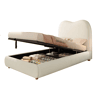 Cama de criança,cama de solteiro de veludo 90x200 cm com armazenamento,bege