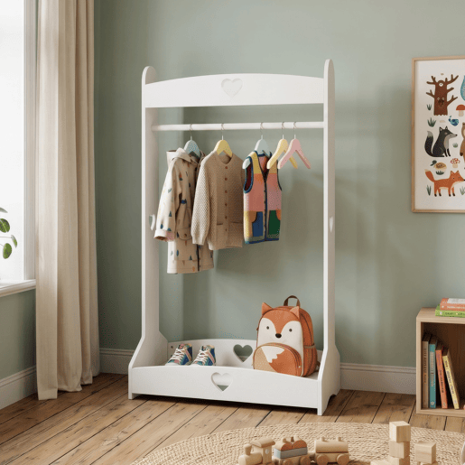 Bengaleiro infantil Haandsvanssad con compartimento aberto126x73x43cm Branco en.casa Bengaleiro infantil Haandsvanssad con compartimento aberto126x73x43cm Branco en.casa