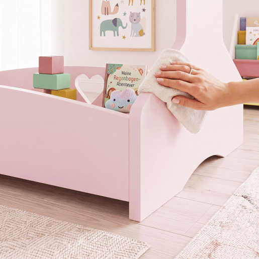 Bengaleiro infantil Haandsvanssad con compartimento aberto126x73x43cm Rosa en.casa
