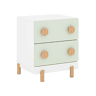 Mesa de cabeceira infantil Vaarentaa 2 gavetas 47x40x35 cm BrancoVerde en.casa