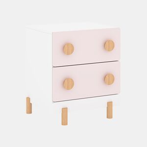 Mesa de cabeceira infantil Vaarentaa 2 gavetas 47x40x35 cm BrancoCotton Candy en.casa