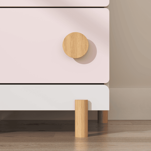 Mesa de cabeceira infantil Vaarentaa 2 gavetas 47x40x35 cm BrancoCotton Candy en.casa