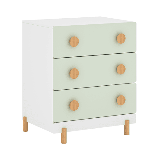 Cómoda infantil Vaarentaa com 3 gavetas 55x41x66 cm BrancoVerde menta en.casa Cómoda infantil Vaarentaa com 3 gavetas 55x41x66 cm BrancoVerde menta en.casa