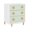 Cómoda infantil Vaarentaa com 3 gavetas 55x41x66 cm BrancoVerde menta en.casa
