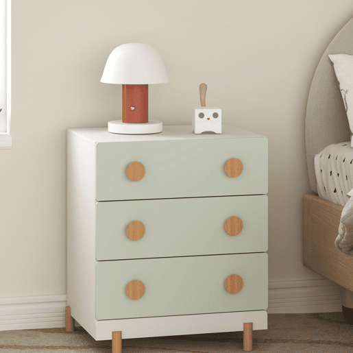 Cómoda infantil Vaarentaa com 3 gavetas 55x41x66 cm BrancoVerde menta en.casa Cómoda infantil Vaarentaa com 3 gavetas 55x41x66 cm BrancoVerde menta en.casa